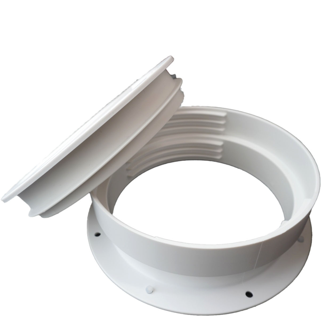 Dual Size Wall Mount Connector for Portable AC Vent, 6 and 6.5 Inches Hose Compatible, White, Cover Plug Included, Omni-directional - Image 2