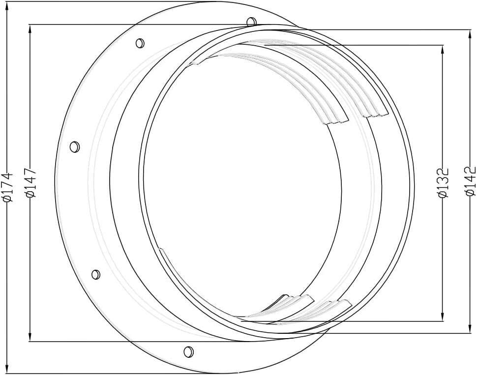 Dual Size Exhaust Hose Flange Wall Mount Connector for Portable AC Vent, 5 and 5.5 Inches Hose Compatible, White Color - Image 4